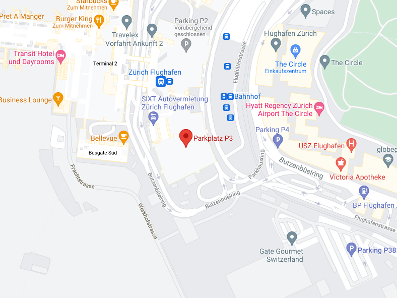 Karte anklicken um den Routenplaner zum Parkhaus P3 zu öffnen